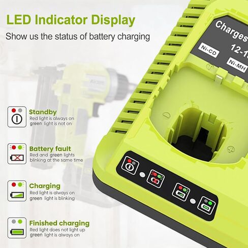 18v Dual Port Charger Replacement for Ryobi 18V Battery Charger P117 Compatible with Ryobi 18V Battery P102 P103 P108 P109 in Kuwait