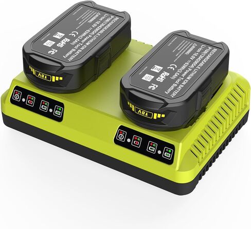 18v Dual Port Charger Replacement for Ryobi 18V Battery Charger P117 Compatible with Ryobi 18V Battery P102 P103 P108 P109 in Kuwait