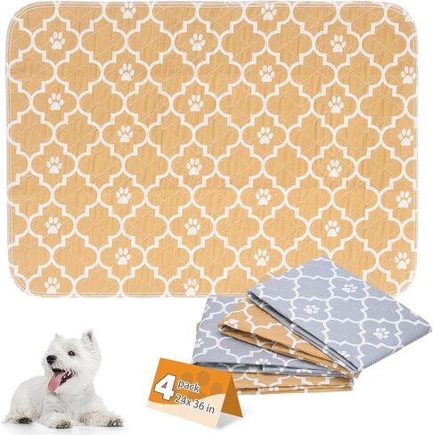 KOOLTAIL Washable Pee Pads for Dogs, 2 Pack Super Absorbent Reusable Puppy Training Pads Waterproof, Nonslip and Leak-Proof Dog Pee Pads, Large Pet Mats Whelping Pads for Floor, Crate, Couch, 36"x41" in Kuwait
