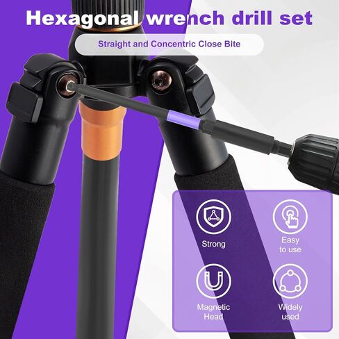 Allen Wrench Drill Bit Set, 40-Piece 4" & 2" Long Hex Bit Set (Metric & SAE), 1/4" Hex-Shank S2 Steel Magnetic Allen Key Drill Bits Sets with Extension Rod for Mechanic Auto Furniture DIY Repairs in Kuwait