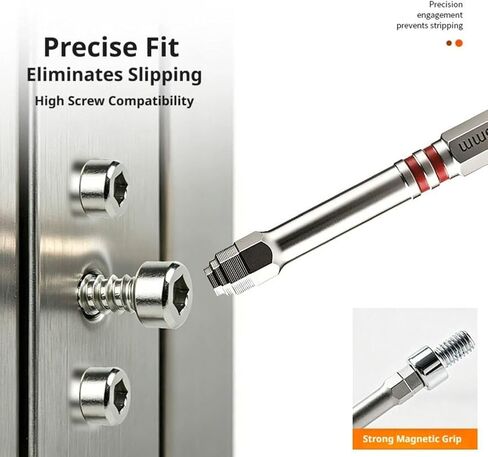Pagoda Hex Screwdriver Bit Set, 6PCS Magnetic Hex Shank Stepped Drill Bits (1.5-6mm) for Electric Drill Wrench, All-in-One Multi-Size S2 Alloy Steel Impact Driver Bits for Rapid Size Switching in Kuwait