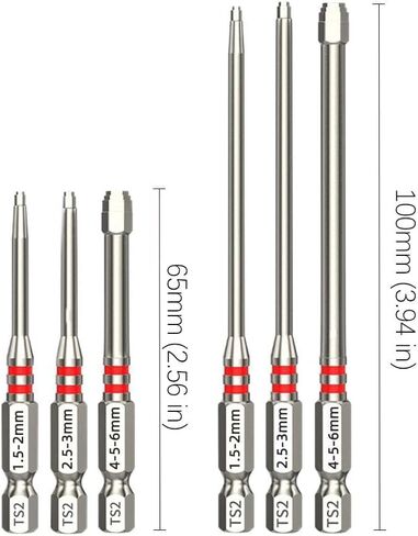 Pagoda Hex Screwdriver Bit Set, 6PCS Magnetic Hex Shank Stepped Drill Bits (1.5-6mm) for Electric Drill Wrench, All-in-One Multi-Size S2 Alloy Steel Impact Driver Bits for Rapid Size Switching in Kuwait