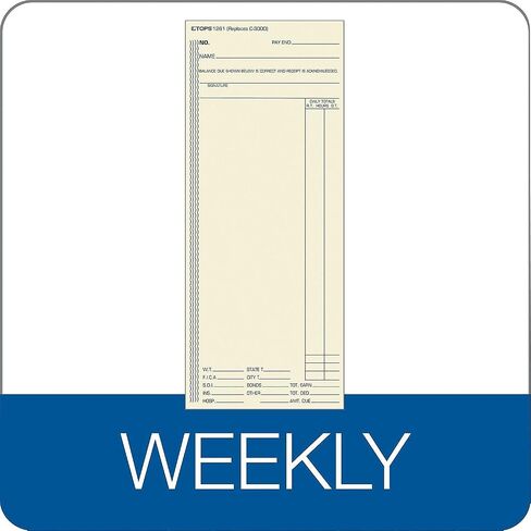 TOPS 1261 Acroprint/Amano/Cincinnati/Lathem Time Card, Weekly, 3 3/8 x 8 1/4 (Box of 500) , Manila in Saudi Arabia