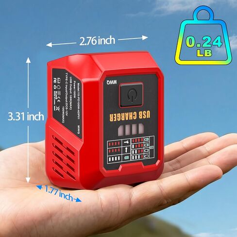 Adisipsoarin 100W USB C Battery Charger Compatible with Milwaukee M18 18V Battery, Power Adapter Fast Charging Station with USB-A Port, Fast Charging Hub for Phones Tablets (Tool Only) in Kuwait