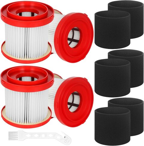 4 Packs Vacuum Filter M18 Replacement for Milwaukee Cordless Vacuum Filter M18 Replace Part 0780-20 0880-20 with 6 Foam Sleeve and 1 Brush, 49-90-1900 HEPA Filter in Kuwait