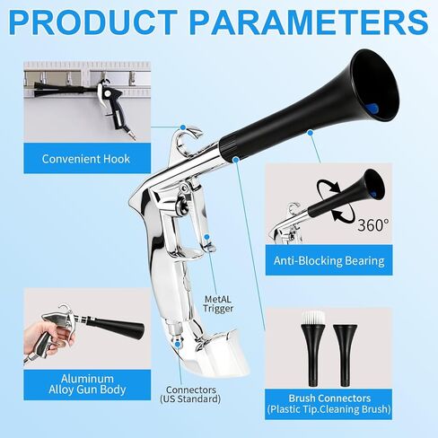 Tornado Dry Cleaning Gun, Detailing Car Cleaning Gun Interior Dryer Air Blow Gun, High Pressure Blower Gun for Quick Auto Interior Car Detailing, Drying, Cleaning, Removing Dirt, Dust & Debris in Kuwait