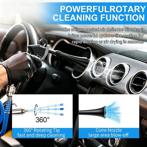 Tornado Dry Cleaning Gun, Detailing Car Cleaning Gun Interior Dryer Air Blow Gun, High Pressure Blower Gun for Quick Auto Interior Car Detailing, Drying, Cleaning, Removing Dirt, Dust & Debris in Kuwait