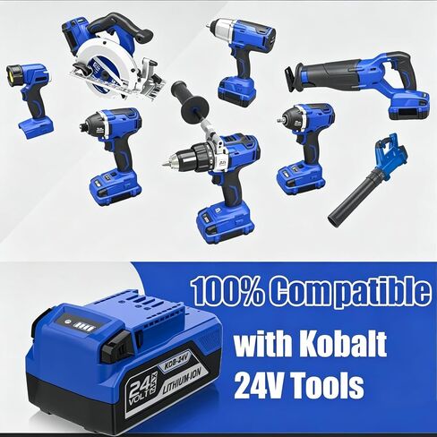 Replacement for Kobalt 24V Battery 6.0Ah - High Capacity Lithium Battery Compatible with Kobalt 24V Max Power Tool KB624-03 KB524-03 KB424-03 KB224-03 in Kuwait