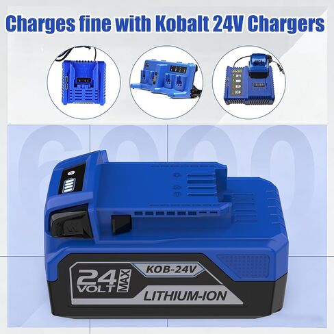 Replacement for Kobalt 24V Battery 6.0Ah - High Capacity Lithium Battery Compatible with Kobalt 24V Max Power Tool KB624-03 KB524-03 KB424-03 KB224-03 in Kuwait
