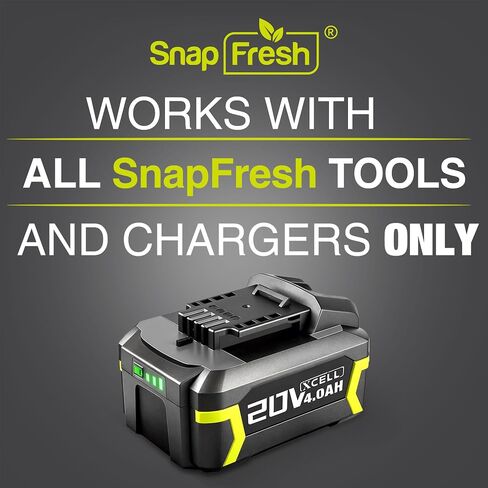 SnapFresh 4.0Ah 20V Battery (BBT-DC40A), 2-Pack(Not Compatible with Other Brands), Battery Support Fast Charging in Kuwait