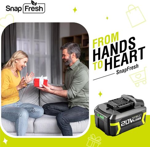 SnapFresh 4.0Ah 20V Battery (BBT-DC40A), 2-Pack(Not Compatible with Other Brands), Battery Support Fast Charging in Kuwait