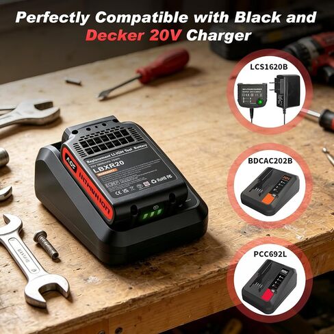 Bonacell 4.0Ah for Black and Decker 20V Lithium Battery Compatible with Black Decker 20 Volt Battery 2 Pack 20volt Drill LBXR20 LBXR2020 LBX20 LBXR2520 LB2X4020 LB2XR20 in Kuwait