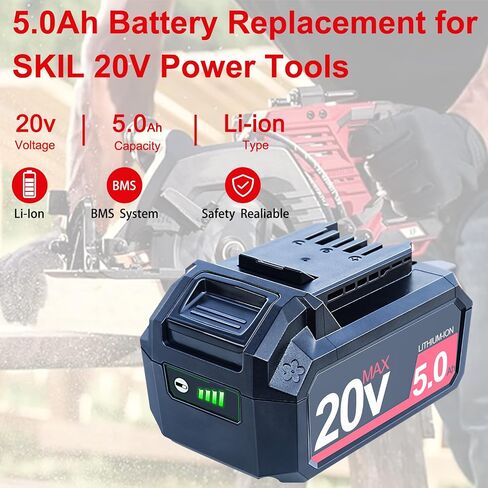 DTK 20V 5000mAh Replacement for SKIL PWR CORE 20V Battery BY519601 BY519603 BY519702 Cordless Power Tools Battery in Kuwait