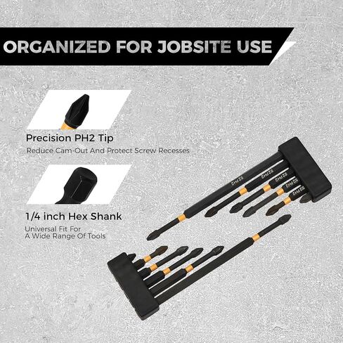 VESTTIO Phillips Bits #2 Impact Drill Bit Set 18PCS S2 Steel Anti Slip Magnetic Tip 1" 4" 6" Long 1/4 inch Hex Shank for Power Drill Screwdriver Impact Driver in Kuwait