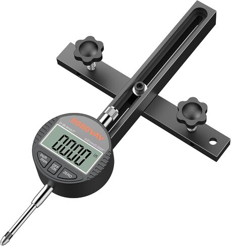 Table Saw Alignment Gauge with 0.0005"Digital Dial Indicator - 18cm Rod, Fits 3/4"(19mm)+ with Screw Adjustment, CNC Machined Aluminum Bar Stable for Saw Blade Alignment and Calibration in Kuwait