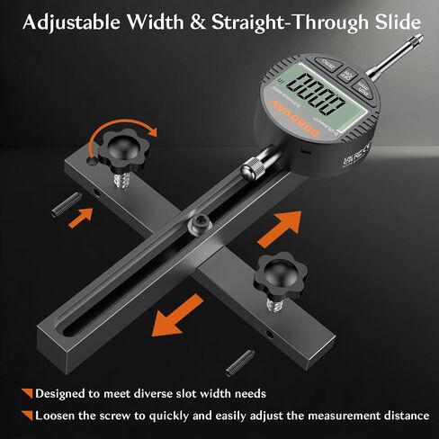 Table Saw Alignment Gauge with 0.0005"Digital Dial Indicator - 18cm Rod, Fits 3/4"(19mm)+ with Screw Adjustment, CNC Machined Aluminum Bar Stable for Saw Blade Alignment and Calibration in Kuwait