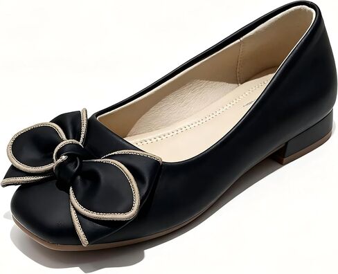 Women Bow Slip On Flat Shoes Light Comfort Daily Dress Walking Ballet Flats in Kuwait