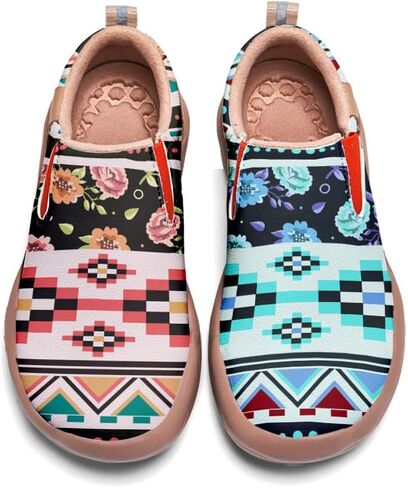 Womens Painted Travel Shoes Lightweight Comfort Slip-Ons Casual Loafers Patchwork Plants Floral Fashion Sneaker in Kuwait