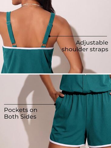 Summer Mae Ribbed Swim Rompers for Women One Piece Swimsuit Blouson Modest Bathing Suits with Pockets Swimwear 2026 in Saudi Arabia