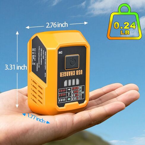 Adisipsoarin 100W USB C Battery Charger Compatible with Dewalt 20V Max Battery, Power Adapter Fast Charging Station with USB-A Port, Fast Charging Hub for Phones Tablets (Tool Only) in Kuwait