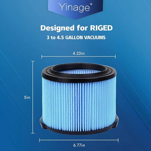 VF3500 Replacement Filter for Shop Vacuum 3-4.5 Gallon Wet Dry Vacuums, 3-Layer Filters for WD4050, WD3050, WD4080, WD4522, 4000RV, 4500RV (2 Pack) in Kuwait