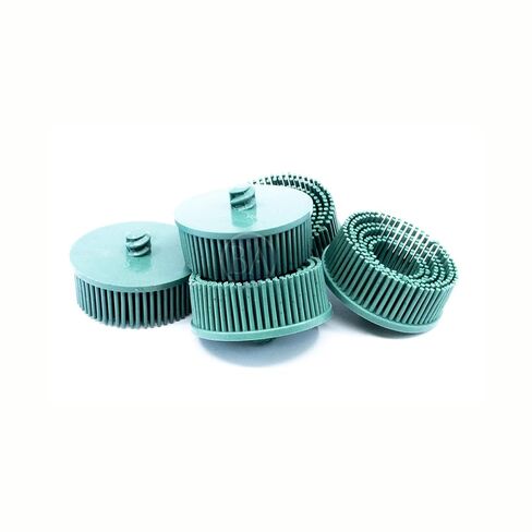 Benchmark Abrasives 2 Inch Bristle Brush Quick Change Discs Rust Paint Removal, Deburring, Blending, Finishing, Polishing, Cleaning on Steel, Aluminum, Copper - 5 Pack (Green, 50 Grit) in Kuwait