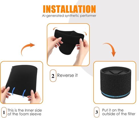 Foam Sleeve Replacement for Rigid Shop Vacuum VF4000/VF5000/VF6000 Filter, Foam cover/Prefilter for Ridged 5-20 Gallon Wet Dry Vacuums Filter，6 Pack in Kuwait
