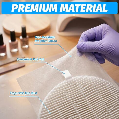 4 Pack Nail Dust Collector Replacement Filter with 100 Disposable Filter Papers – Compatible with MelodySusie HPro/SProR, Filters 99% of Nail Dust in Kuwait