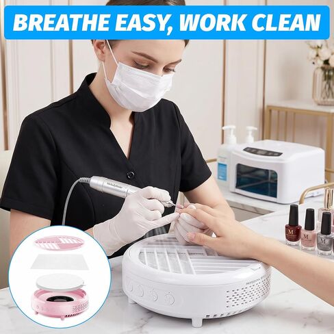 4 Pack Nail Dust Collector Replacement Filter with 100 Disposable Filter Papers – Compatible with MelodySusie HPro/SProR, Filters 99% of Nail Dust in Kuwait