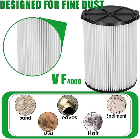 VF4000 Filter Replacement for RIDGID Shop Vac, Compatible with 5-20 Gal and 6-9 Gal Husky Vacuum, Standard Wet/Dry Vac Filter in Kuwait