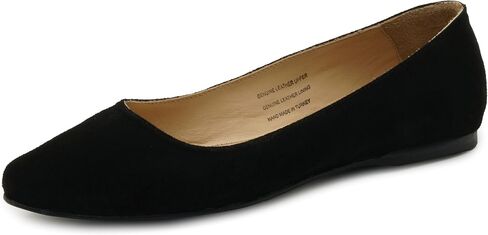 Alpine Swiss Julia Womens Leather Pointed Toe Ballet Flats Comfortable Slip On Shoes Business Casual Dressy Work Flats in Kuwait