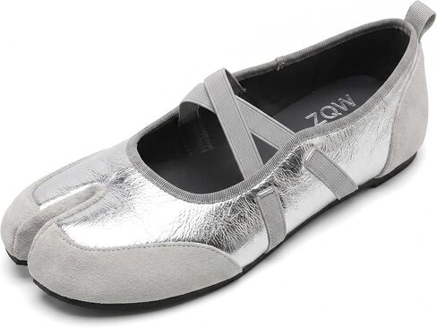 Women's Tabi Mary Jane Ballet Flats Split Toe Cross Strap Slip On Soft Sole Comfortable Dressy Shoes for Office Work Casual Wear in Kuwait