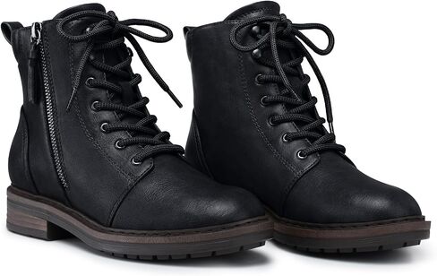 SHIBEVER Black Ankle Boots for Women Comfortable Lace-up Fall size 6.5 in Kuwait