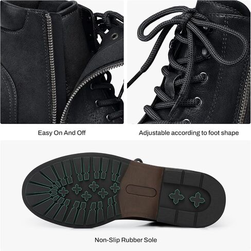 SHIBEVER Black Ankle Boots for Women Comfortable Lace-up Fall size 6.5 in Kuwait