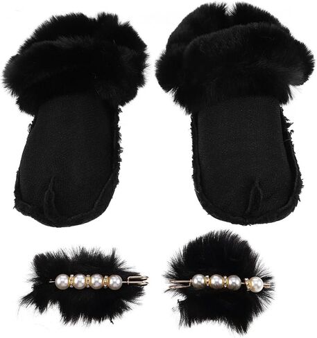 1pair Fleece Lined Warmth Detachable Plush Liners for Winter Shoes Windproof Boot Insoles Furry Slippers Inserts in Kuwait