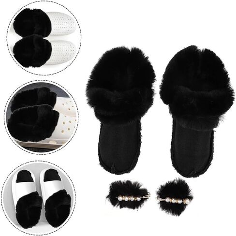 1pair Fleece Lined Warmth Detachable Plush Liners for Winter Shoes Windproof Boot Insoles Furry Slippers Inserts in Kuwait