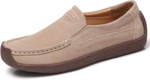 Loafers for Women Soft Suede Slip On Flats Non Slip Rubber Sole Light Comfort Walking Shoes for Office Daily Casual Wear in Kuwait