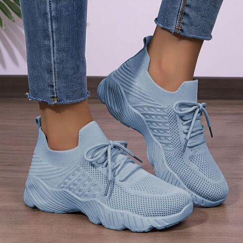 Women's Fashion Sneakers Breathable Mesh Walking Shoes Lightweight Casual Running Sport Shoes in Kuwait