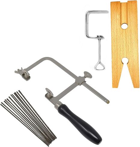 3 in 1 Professional Jeweler's Saw Set Saw Frame 144 Blades Wooden Pin Clamp Wood Metal in Kuwait