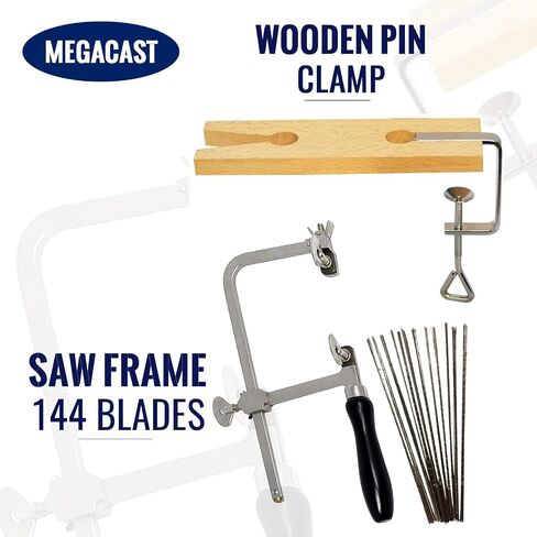 3 in 1 Professional Jeweler's Saw Set Saw Frame 144 Blades Wooden Pin Clamp Wood Metal in Kuwait
