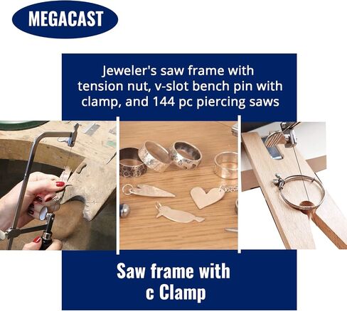 3 in 1 Professional Jeweler's Saw Set Saw Frame 144 Blades Wooden Pin Clamp Wood Metal in Kuwait