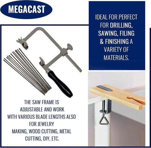 3 in 1 Professional Jeweler's Saw Set Saw Frame 144 Blades Wooden Pin Clamp Wood Metal in Kuwait