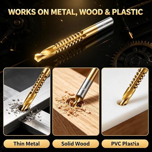 6Pcs Twist Drill Bit Set,3-8Mm Serrated Side Cutting Drill Bit, Woodworking Drilling Tool, Electric Drill Drilling Tool, Suitable for Plastic, Metal, Wood in Kuwait