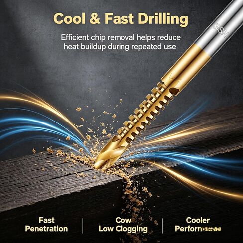 6Pcs Twist Drill Bit Set,3-8Mm Serrated Side Cutting Drill Bit, Woodworking Drilling Tool, Electric Drill Drilling Tool, Suitable for Plastic, Metal, Wood in Kuwait