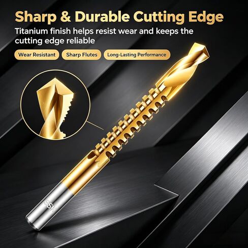 6Pcs Twist Drill Bit Set,3-8Mm Serrated Side Cutting Drill Bit, Woodworking Drilling Tool, Electric Drill Drilling Tool, Suitable for Plastic, Metal, Wood in Kuwait
