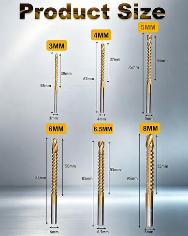6Pcs Twist Drill Bit Set,3-8Mm Serrated Side Cutting Drill Bit, Woodworking Drilling Tool, Electric Drill Drilling Tool, Suitable for Plastic, Metal, Wood in Kuwait