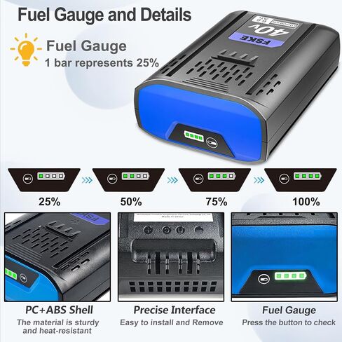 FSKE 6000mAh Replacement for Kobalt 40V Battery KB540-06 KB440-06 KB640-03 | Longer Runtime Compatible with Kobalt 40V Battery Power Tools in Kuwait