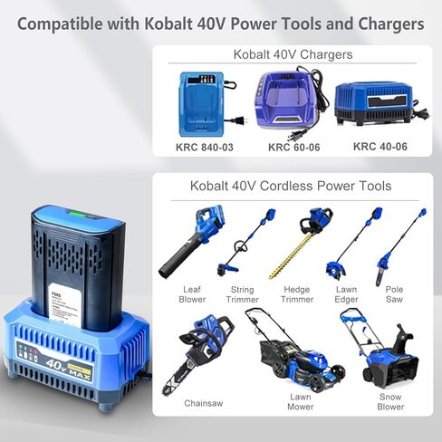 FSKE 6000mAh Replacement for Kobalt 40V Battery KB540-06 KB440-06 KB640-03 | Longer Runtime Compatible with Kobalt 40V Battery Power Tools in Kuwait