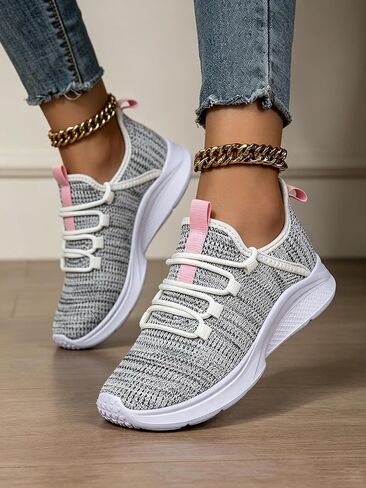 Women Casual Slip On Sneakers – Lightweight Breathable Anti-Slip Cushioned Walking Running Shoes Black in Kuwait