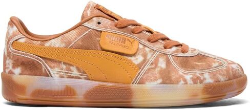 PUMA Womens Palermo Faded Denim Lace Up Sneakers Shoes Casual - Orange in Saudi Arabia